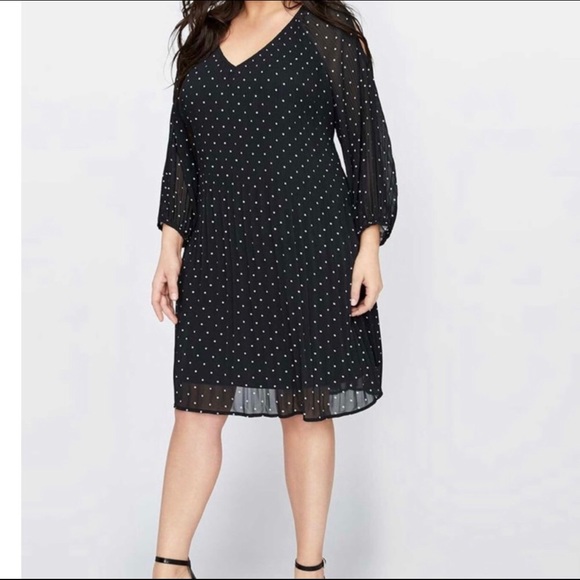 Michel Studio Pleated Polka Dot Dress - Picture 6 of 7